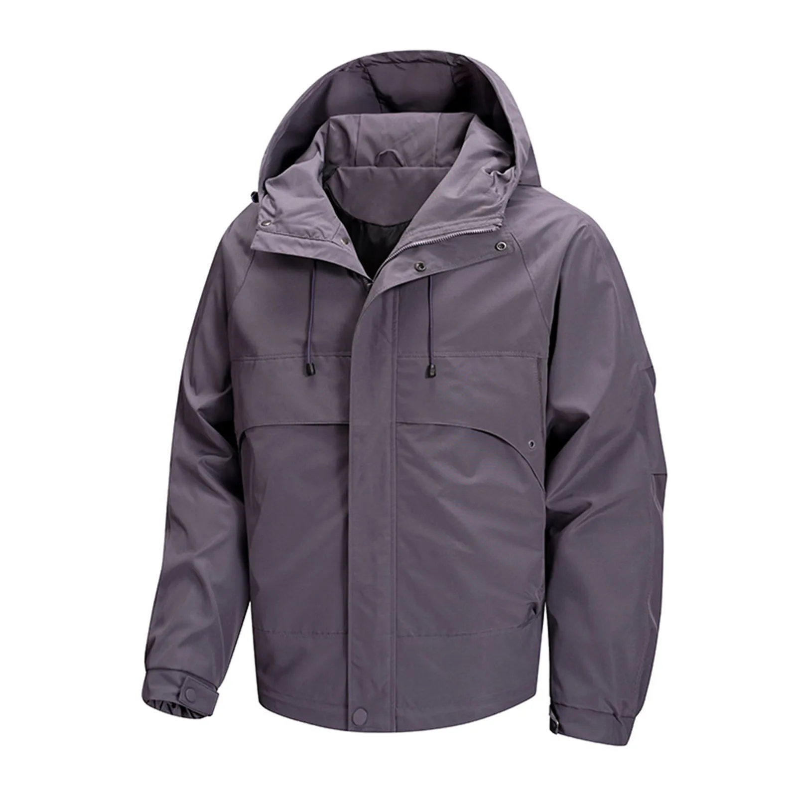 

Hiking Jacket Men's Waterproof Hooded Full Zip Windbreaker Softshell Jacket for Climbing Camping Fishing Streetwear Coats