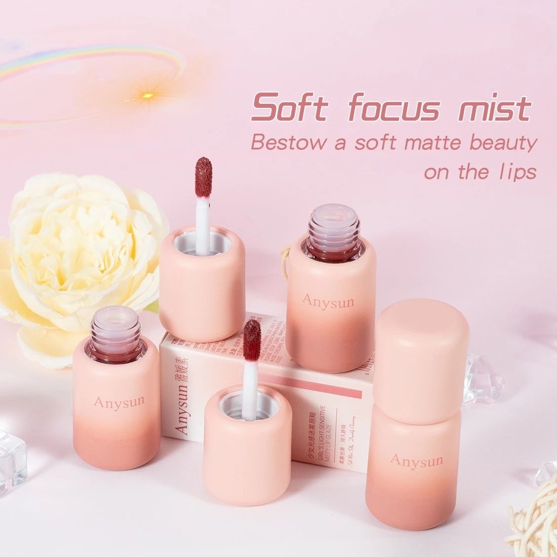 Soft Focus Mist Lip Tint, Soft Matte Lip Makeup, Lightweight Non-drying Lip Stain, Long Lasting Natural Velvet Lip Color