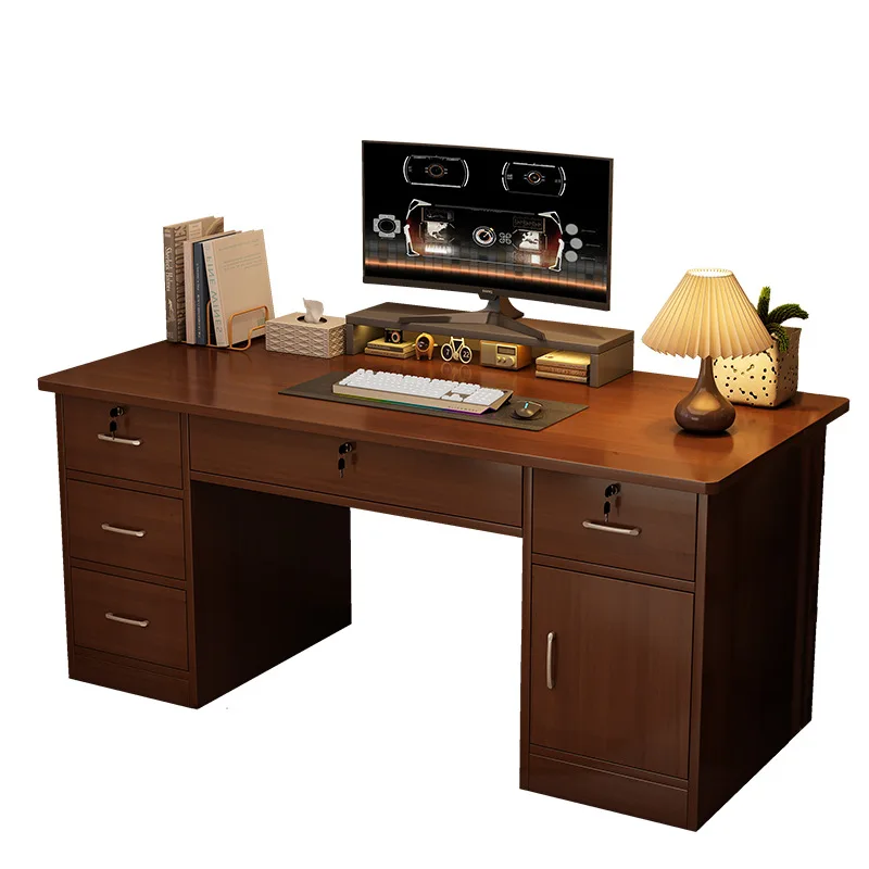 

Desk Simple Modern Home Desk Drawer Cabinet with Lock Boss Desk Office Staff Computer