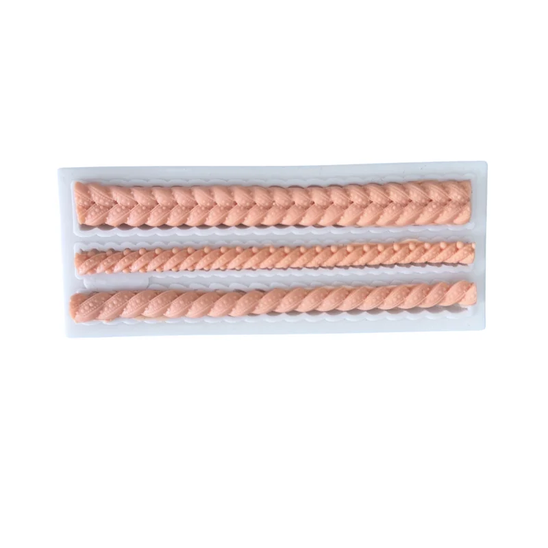 Rope Cotton Silicone Mould Macrame Straw Border Wedding Fondant Cake Decorating Clay Molds DIY