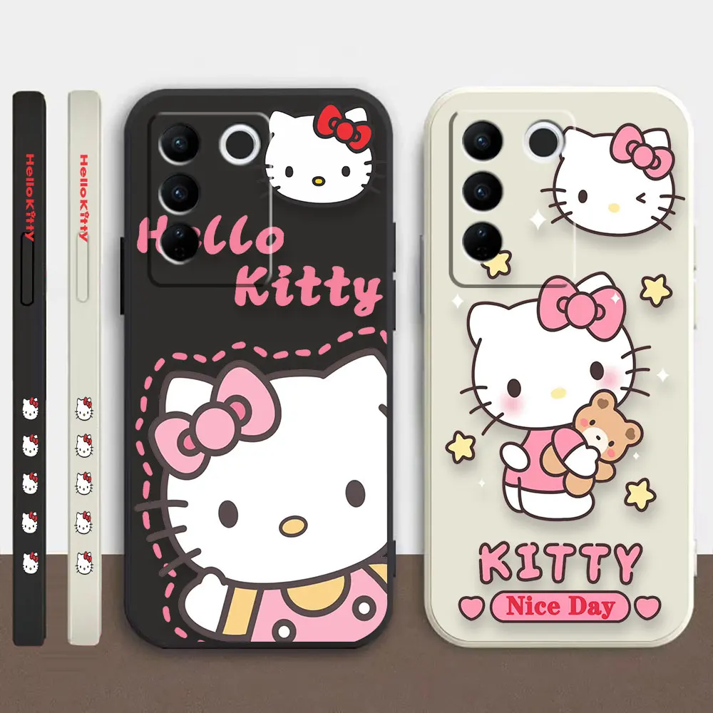 ピンクホーク-キティキャットフォンケース、vivo s5、s6、s7、s9、s9e、s10、s12、s15、s16、s16e、v29、v20、v21、v23用カバーv25、v27プロ5g