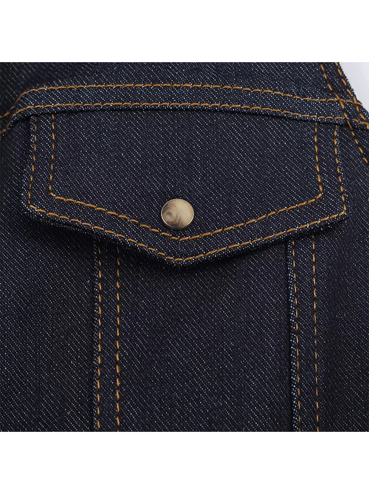 المرأة الجديدة الرجعية الدنيم ارتداءها أزياء الصلبة أكمام نحيل داخلية مع جيوب مثير سليم المناسب بذلة الصيف سيدة #4