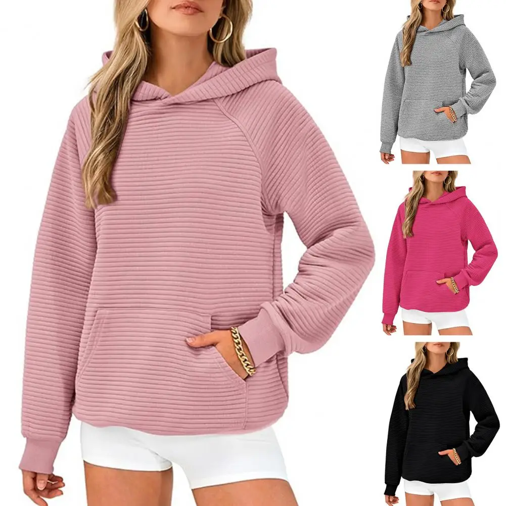 Printemps mode Streetwear sweat à capuche plaine sweat couleur unie à manches longues survêtement sweat à capuche femmes pull dessus chaud