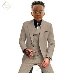 Premium Boy's 3-Piece Suit (Jacket, Vest, Trousers) – Perfect for Weddings, Banquets & Special Occasions