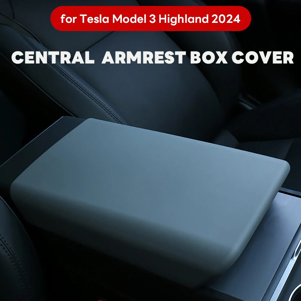Per Tesla Model 3 Highland 2024 TPE Soft Case Car Center Console bracciolo coperchio Auto Central bracciolo Box Pad Cover accessori