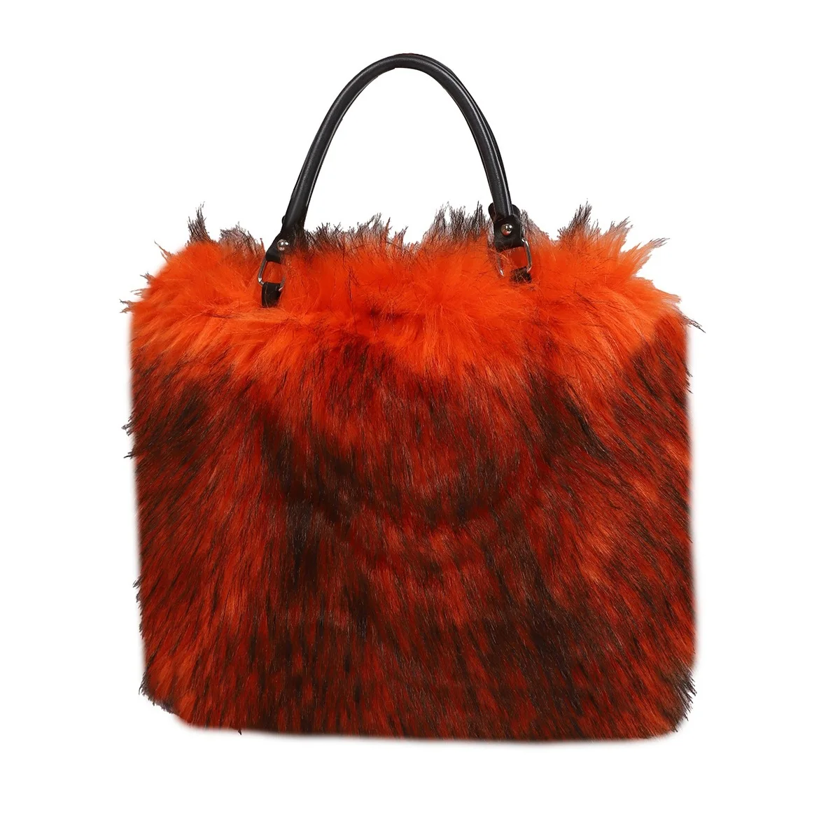 American Style Women Faux Fur Tote Bag, Soft Plush Shopping Bag, Minimalist Luxury Versatile Single Shoulder Handbag
