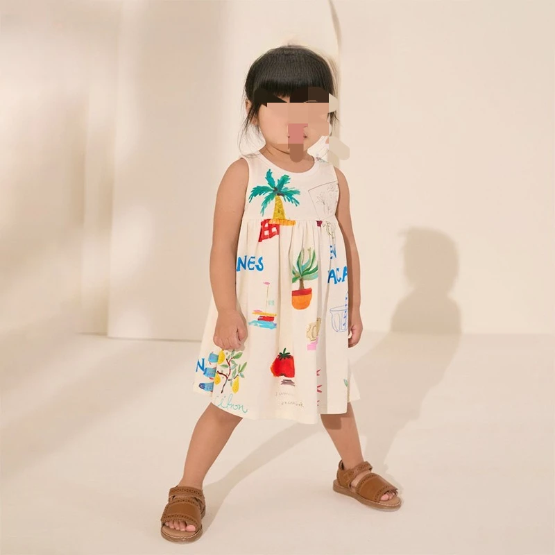 

2025 Girls Vest Skirt Summer Dress New European and American Kids Skirt Cute Little Girl Dress