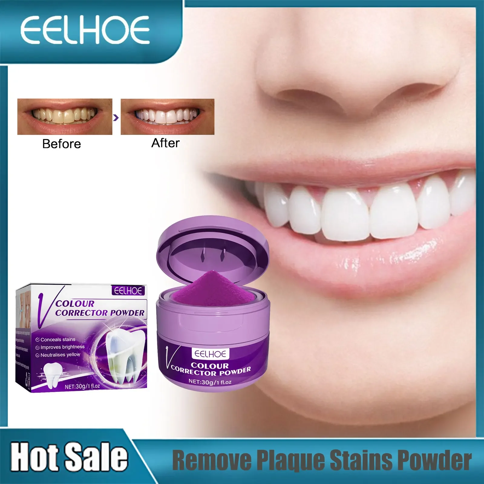 Teeth Whitening Powder Oral Cleansing Yellow Tooth Removal Stain Plaque Fresh Breath Dental Hygiene Tooth Brightening Toothpaste