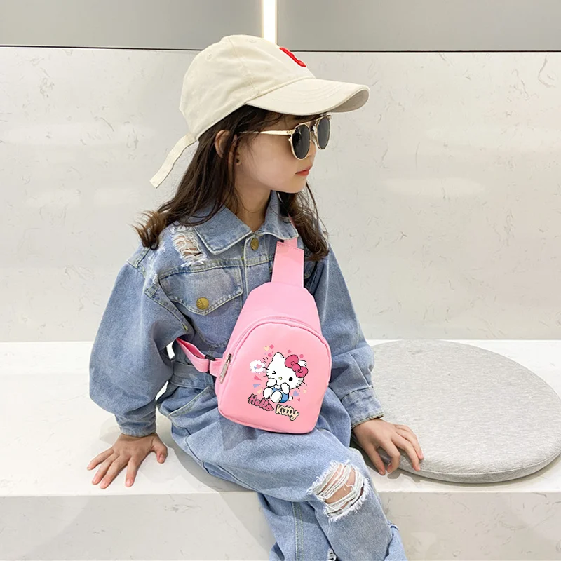 

Милые мини-сумки через плечо «Hello Kitty» для мальчиков и девочек, сумки с рисунком аниме, уличная портативная сумка на плечо, подарок на день рождения