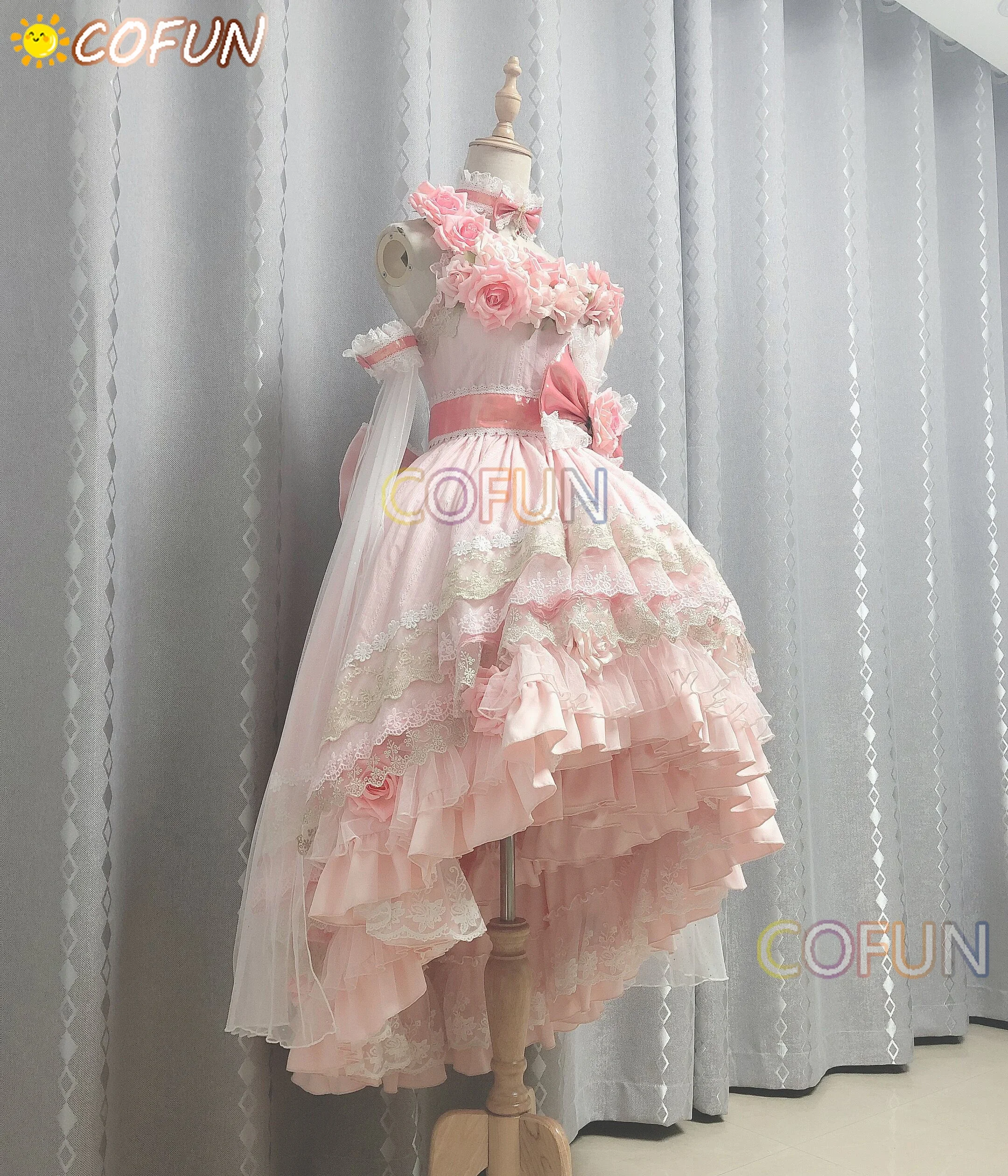 COFUN-Who Made Me A Princess Cosplay Costume pour Femme, Atanrenfor202 y, Magnifique Robe Lolita, Rose Adulte, Personnalisé