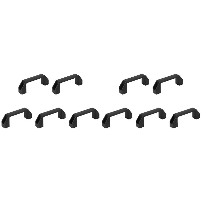 Retail 10X Black 90 Mm 8.9 Cm Hole Spacing Plastic Cabinet Drawer Pull Handle