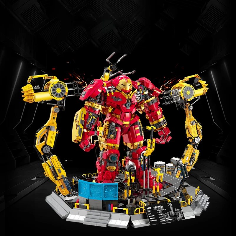 Marvel Bricks Sets Hulkbuster Machine Workbench Iron Man Building Blocks Toys Boys Kids Adult Christmas Gifts DIY Plastic Model