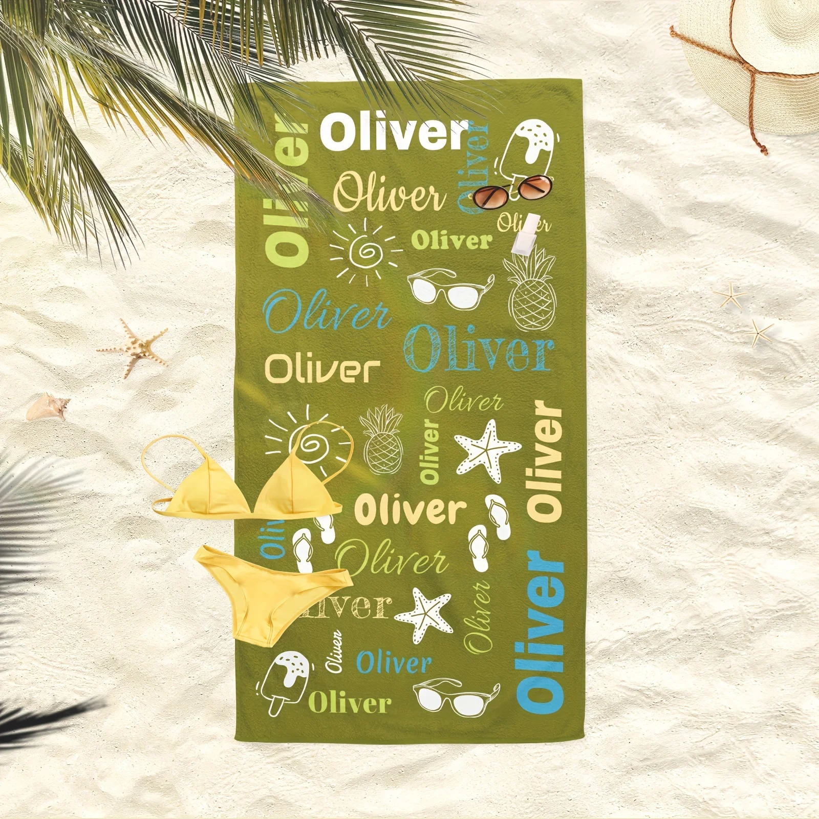 Toalla de playa personalizada con nombre toalla microfibra_voghion.com