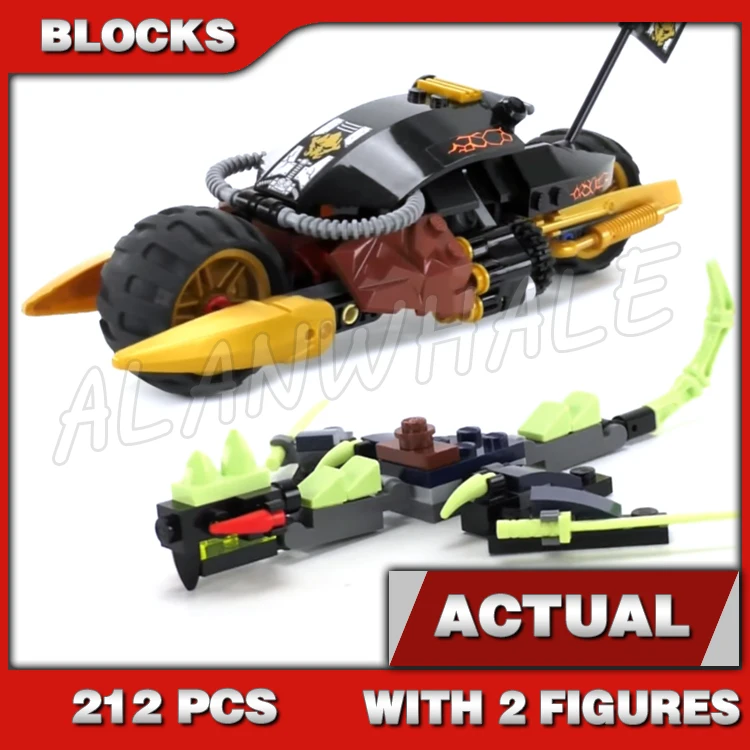 212pcs Shinobi Blaster Bike Ghost Dragon Battle Motorcycle Cole 10394 Building Kit Sets 3D DIY Bricks Compatible with Model