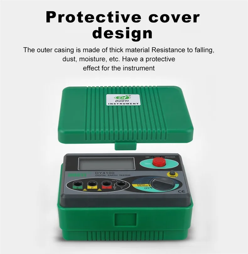 Cyfrowy tester rezystancji uziemienia DY4100 o wysokiej precyzji od 0,01Ω do 2000Ω z rozdzielczością 0,01Ω