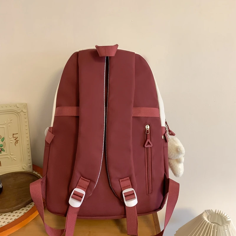 Mochilas escolares de alta capacidad para niños y niñas, mochilas con estampado de letras de nailon, colores contrastantes, gran oferta, 2024