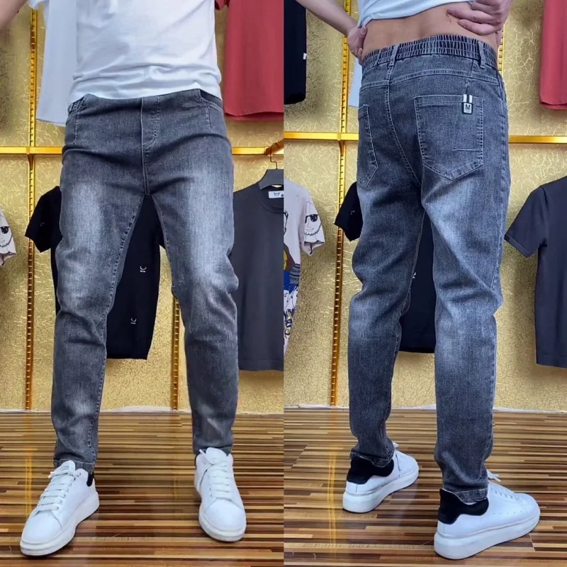 

Tapered Cotton Men's Jeans Loose Designer High Quality Trousers Stylish 2024 Trend Man Cowboy Pants 2024 Stacked Buggy Summer Xs