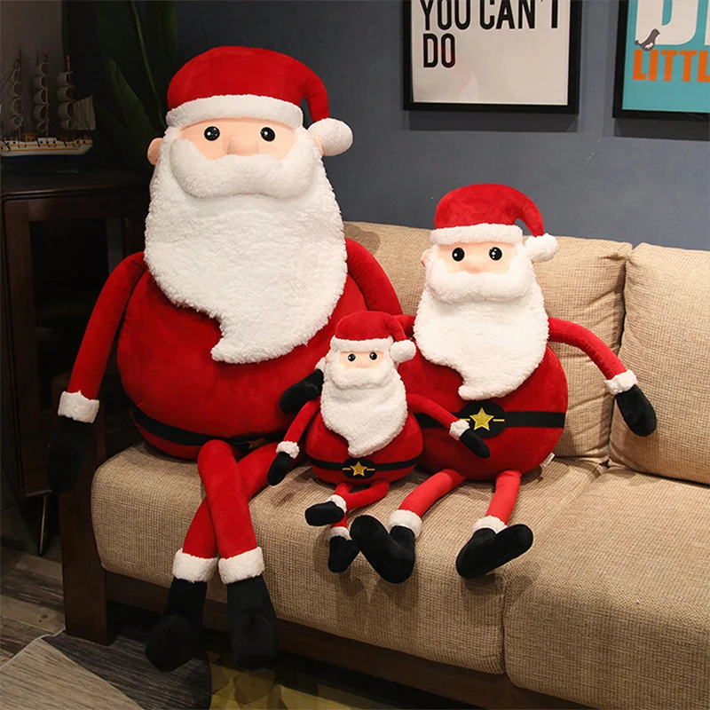 100cm Plush Long Leg Santa Claus Stuffed Toy Pillow Christmas Decor Kids Birthday Xmas Gift Activity Present Stuffed Animal For