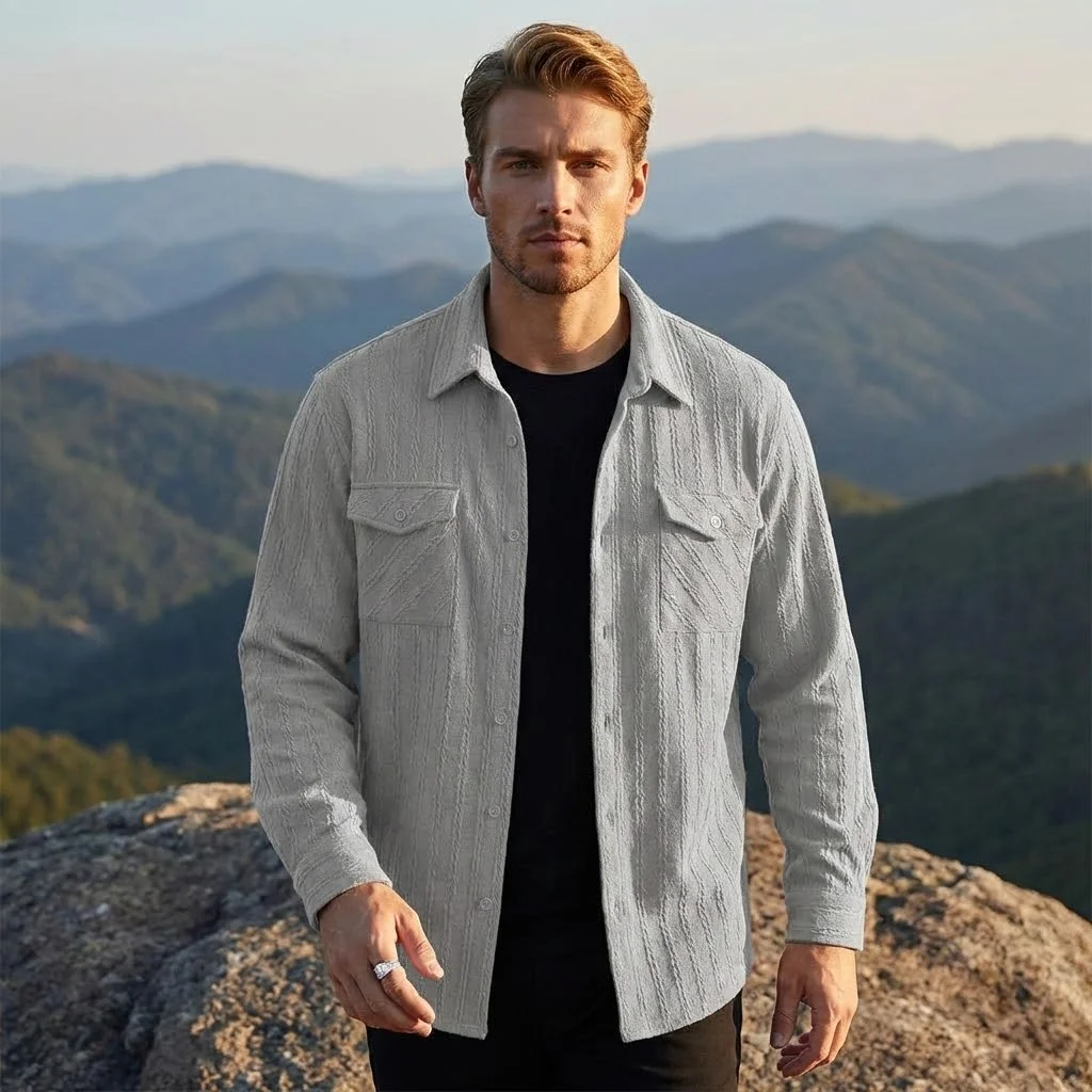 

Spring Summer Men's Shirt New Arrival Lightweight Top Button Down Fashion Trendy Style Clothes Cardigan Coats