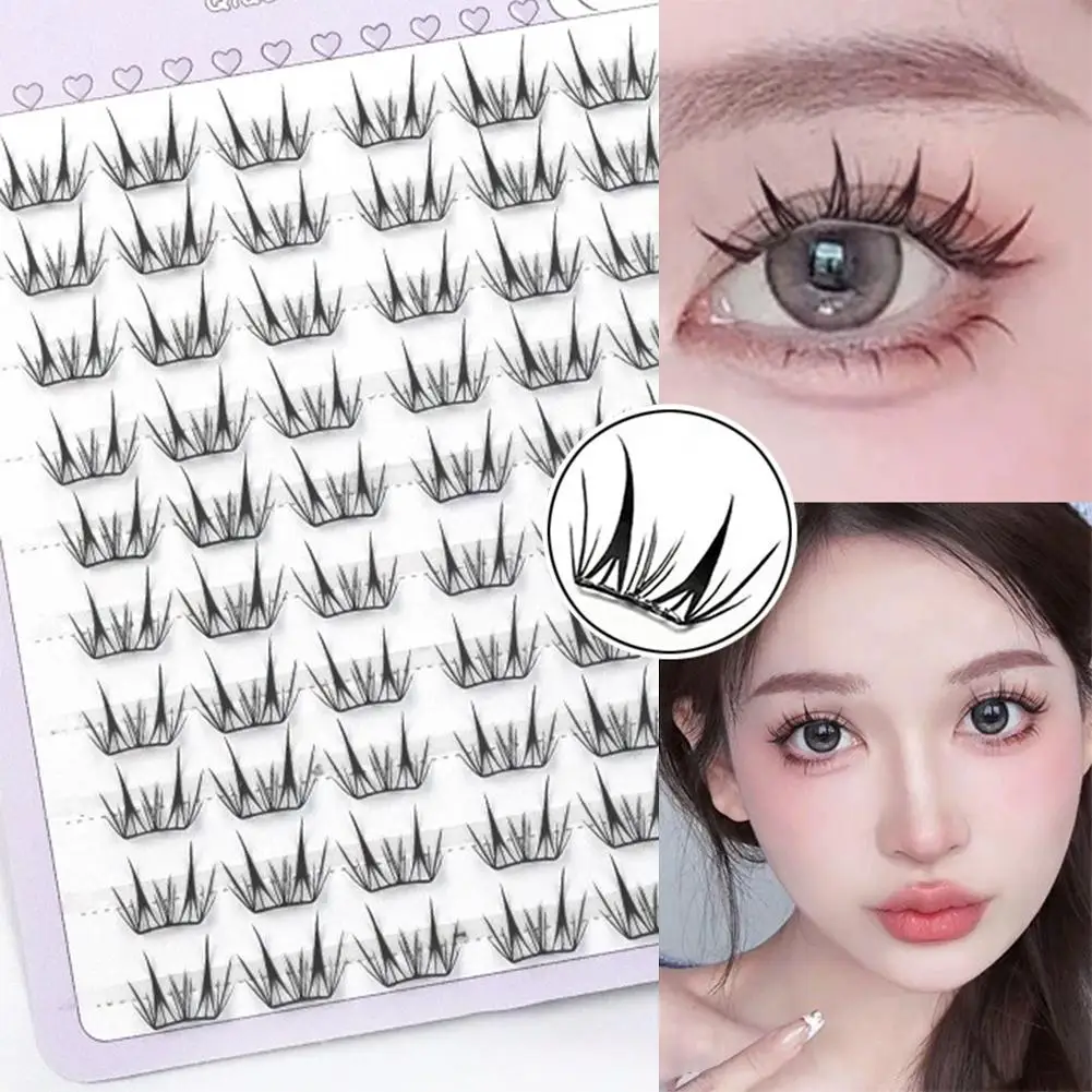 Pas de colle faux cils fin cils solaires naturel moelleux bricolage Extensions de cils auto-adhésif maquillage C Curl mélange grappes de cils