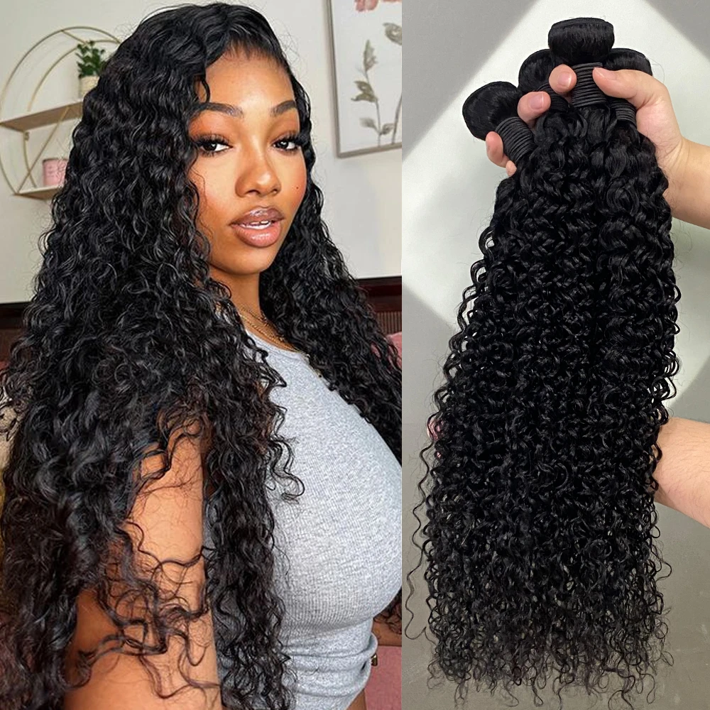 

Джерри вьющиеся пучки человеческих волос 100% бразильские необработанные человеческие волосы 1/3/4 пучок волнистых волос для женщин 10A толстые пучки 3 дня доставки