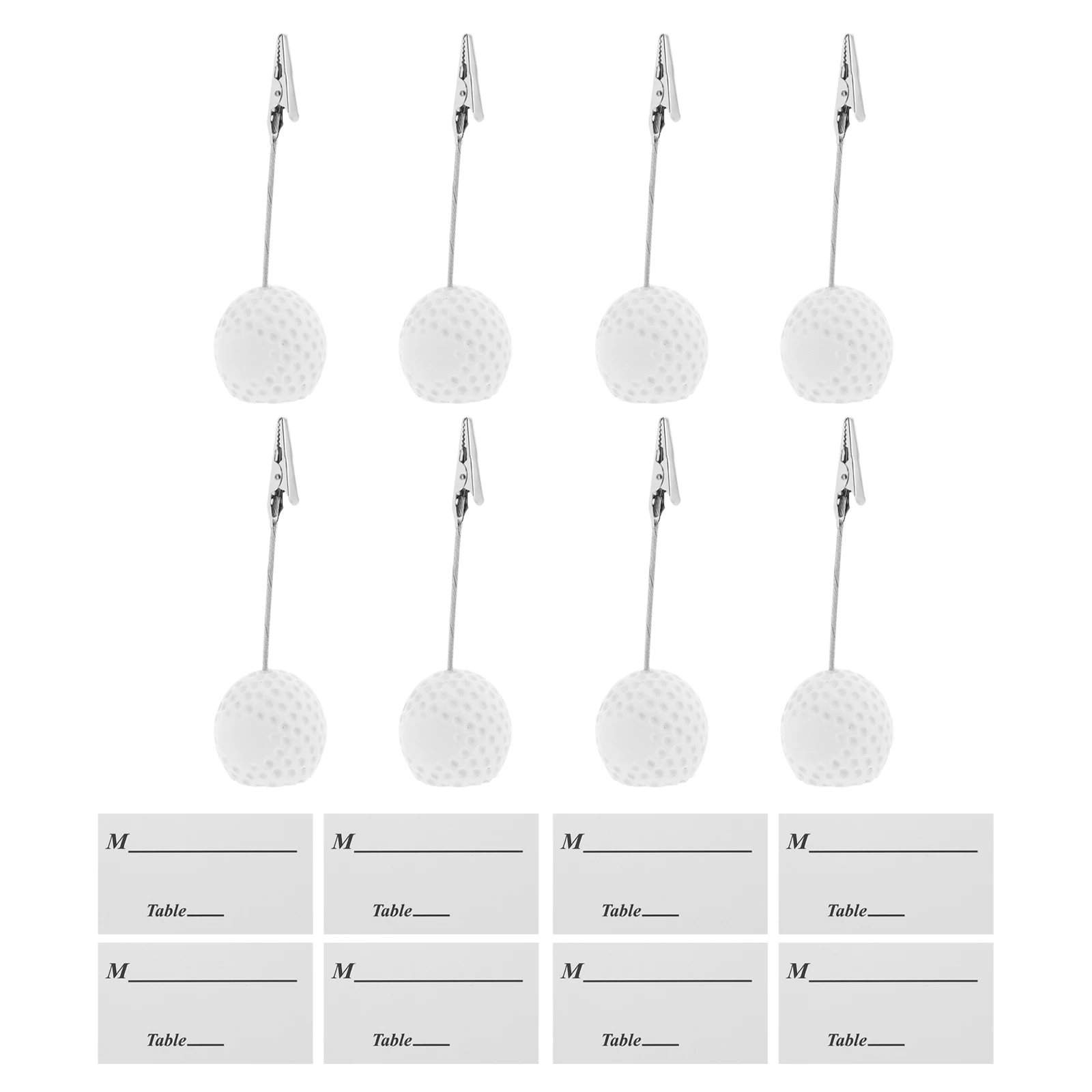 

8Pcs Golf Ball Card Holders Elegant Table Place Cards Clips for Wedding Party Business Photo Display Stand Memo Note Clip