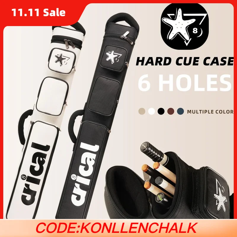 

CRICAL 2 X 4 Billiard Cue Case Holds 4 Shafts & 2 Butts, Soft-Padded Shoulder Straps & Handle, Perfect for Adults