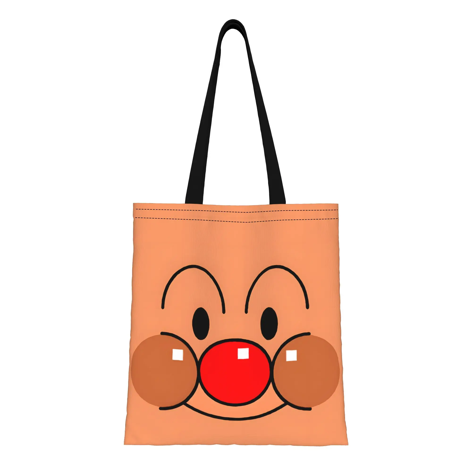 

1PC Anpan Face Canvas Tote Bag Anpanman Handbag Outdoor Handbag Trendy Tote