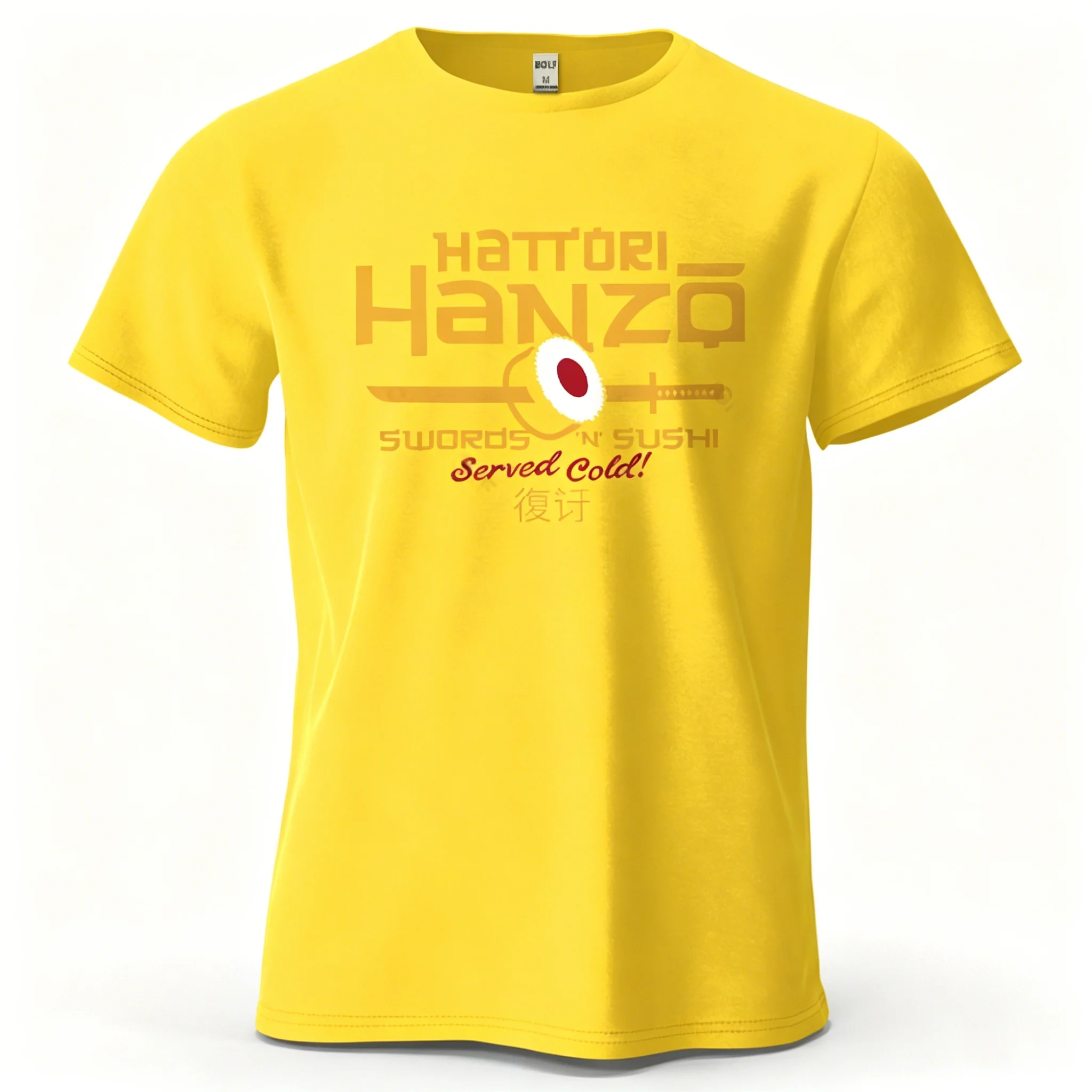 Männer Frauen Hattori Hanzo T-Shirt Swords and Sushi Movie Graphic Tee Lässiges japanisches Retro-Kurzarm-T-Shirt aus Baumwolle Streetwear T-Shirt – Detail 19