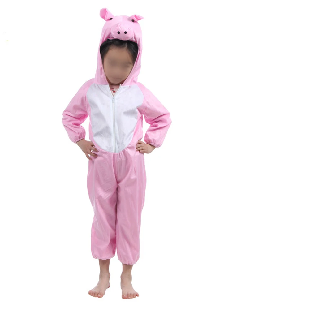 

Cartoon Animal Game Server Children Pink Pig Costume Kids Playwear Adorable Design Party Dress Up Toddler Warm for Role