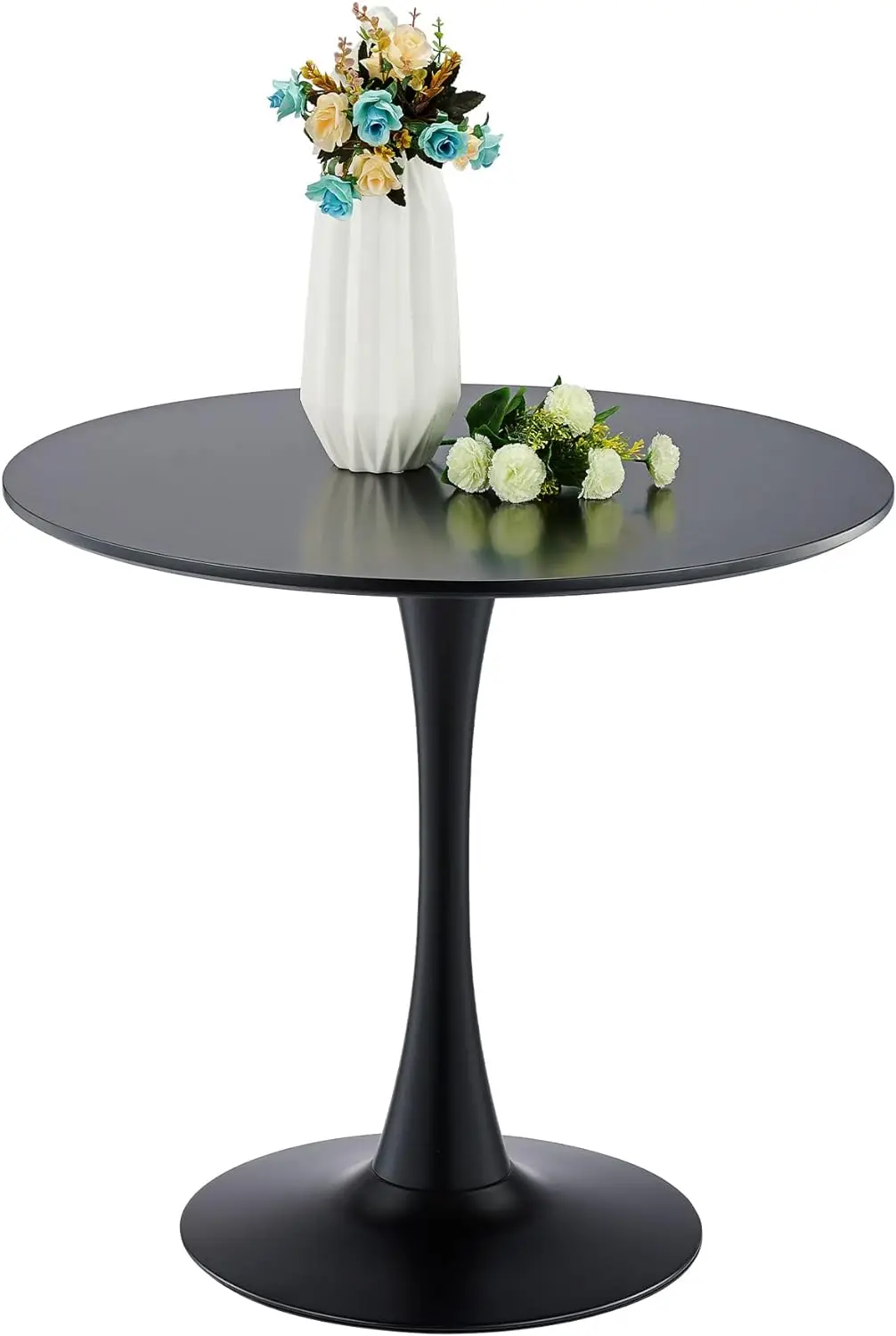 Formwell Round Dining Table, Modern Tulip Kitchen Table Sturdy Metal Pedestal, Mid-Century Leisure table for small space