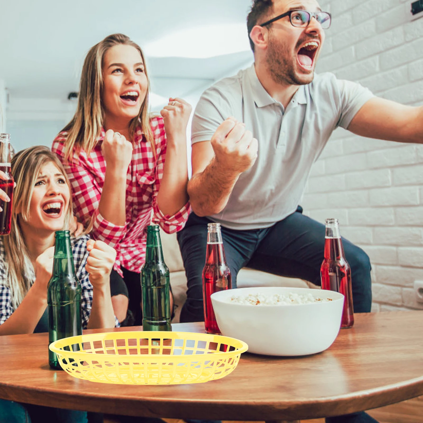 

4 Pcs Yellow Collapsible Storage Baskets Plastic Food Containers Fruit Vegetable Snack Tray Home Office ganizervegetable fruit