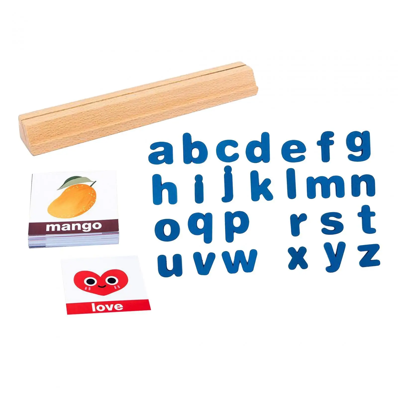 몬테소리 장난감 수학 학습 감각 장난감, 50 단어 카드, 3 세 이상 어린이를 위한 교육 보조 알파벳 교육 게임