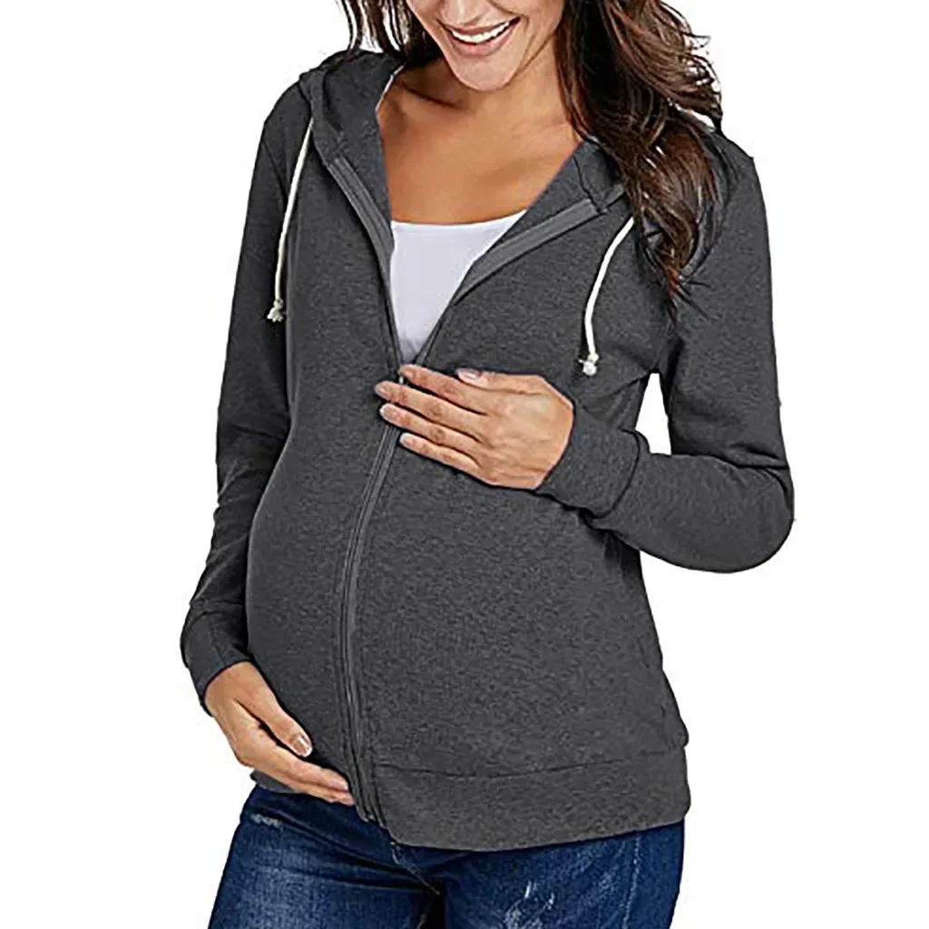 

Maternity Pregnancy Hoodies Clothes for Pregnant Warming Women Long Sleeve Sweater Blouse Outwear Clothing Mother Tops