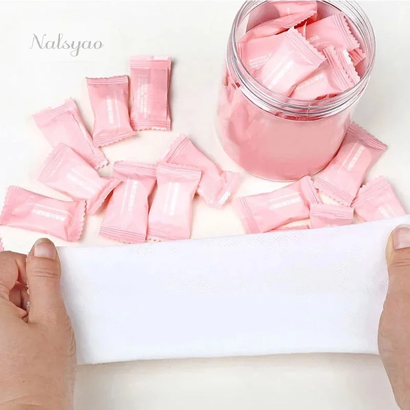 50pcs Compressed Towel Travel Outdoor Cotton Non-woven Disposable Face Towel Tablet Cloth Wipes Tissue Makeup Cleaning