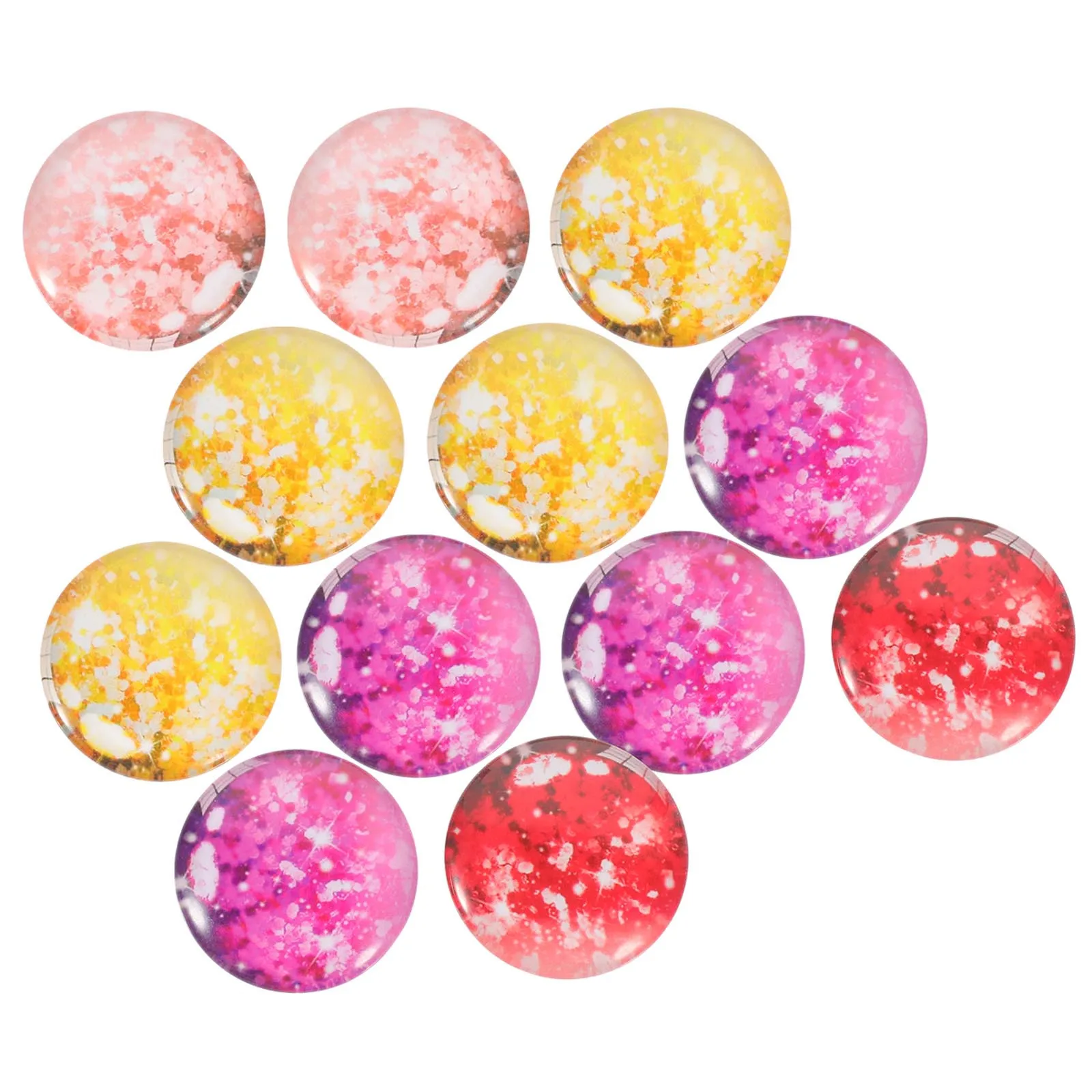 

12pcs Sticker For Jewelry Making Round Flat Glass Marbles Diy Gemstone Patches Crafts Making Glass Cabochons Beads Decor