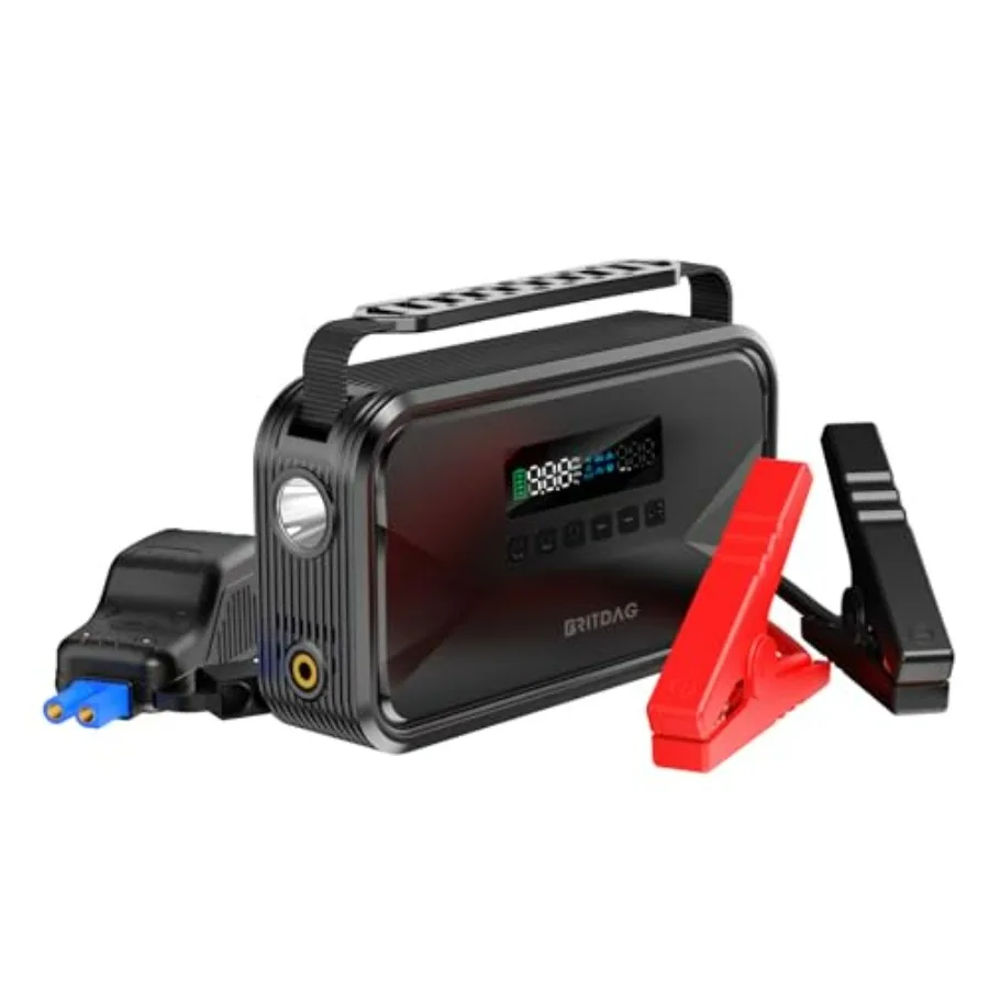 

Portable Car Jump Starter with 150PSI Air Compressor - 2000A Peak 12V Lithium Battery Booster PD45W Power Bank Emergency Tire I