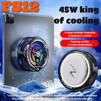 FS12 45W Magnetic Semiconductor Tablet Cooler Large Area AI Powerful Cooling Fan Radiator for IPad Gaming with RGB Colorf Lights