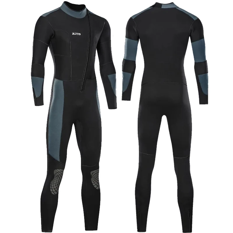 Men Women 5mm Neoprene Wetsuit One-piece  Long-sleeved Diving Suit Scuba Spearfishing,Blind Sewing