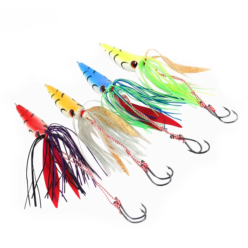 

ORJD Metal Slow Jig Head Lure With Silicon Skirts 60g 80g Sea Saltwater Fishing Wire Baits Micro Rubber Jig Snapper Grouper Lur