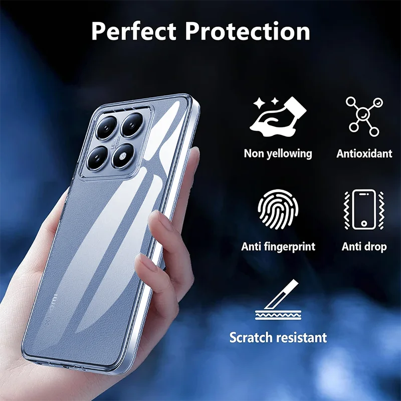Funda suave de silicona transparente ultrafina para Xiaomi Mi 14T 14 13 13T Pro Redmi Note 13 Pro Plus Pro + 4G 5G carcasa transparente ﻿