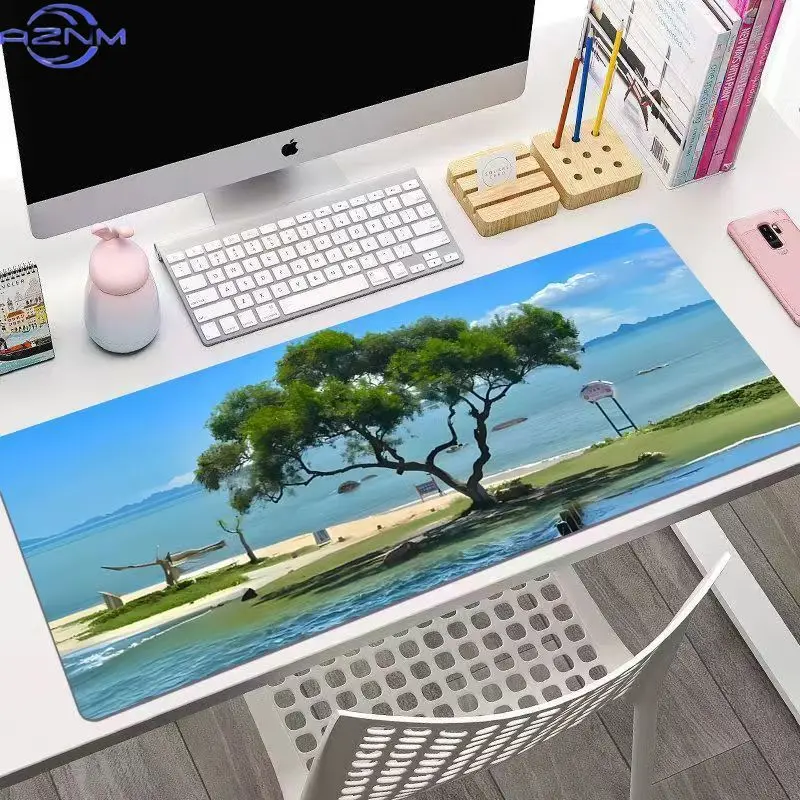 Cartoon illustration mouse pad oversized cute girl dormitory computer table pad large keyboard pad