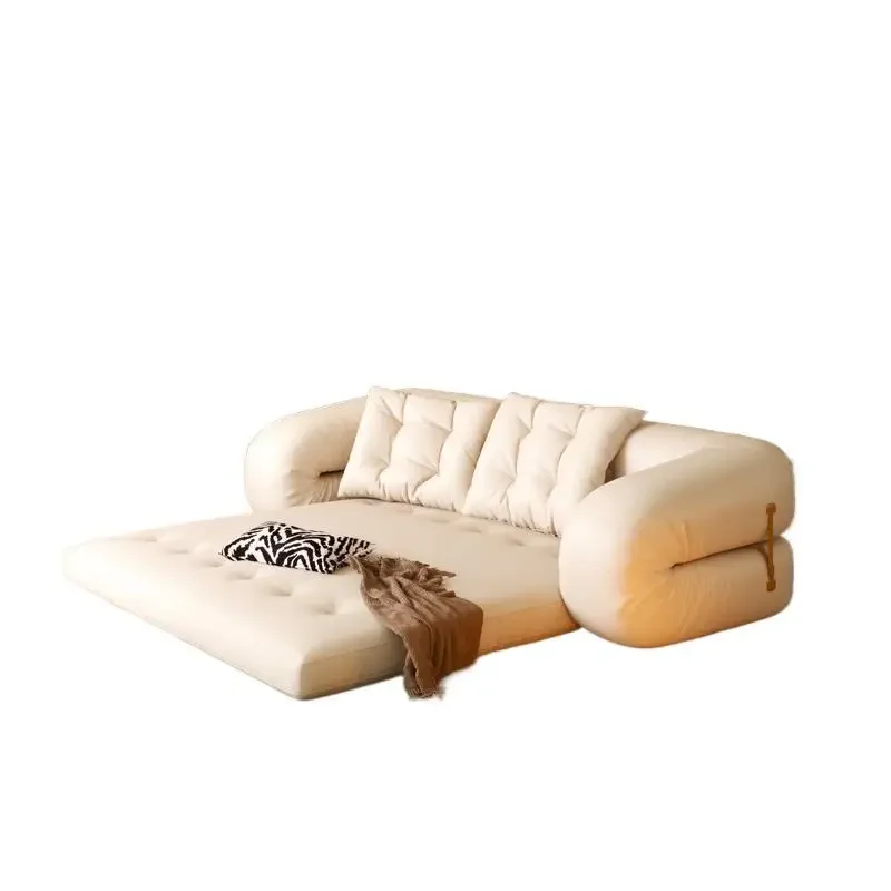 

Small apartment sofa bed living room cream wind multi-functional folding dual-purpose cat paw cloth cloud