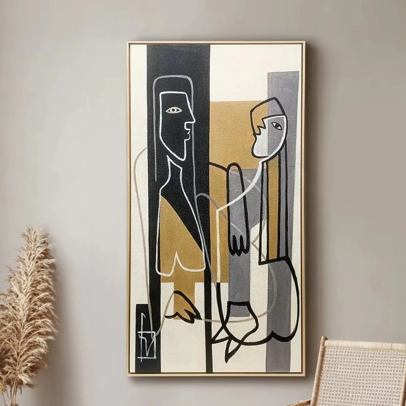 

Abstract face home decoration texture artwork 3D handmade canvas wall art hand painted original character portrait oil painting