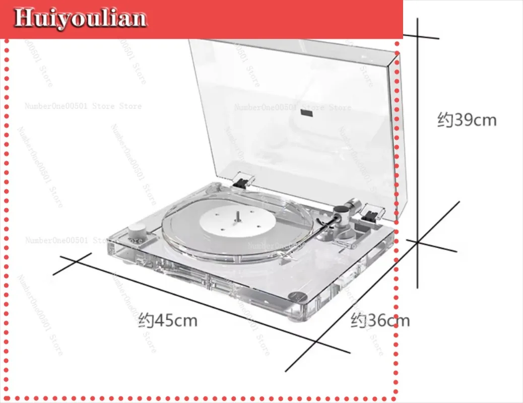 X10 Transparent Turntable Vinyl Record Player Bluetooth