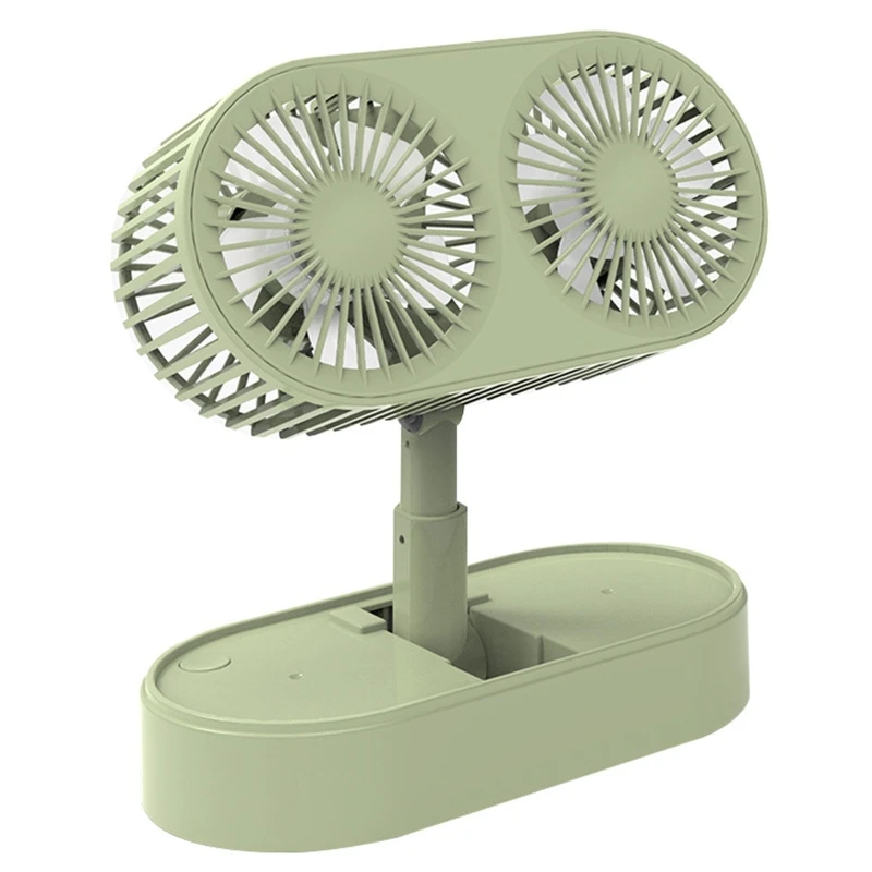 Mini ventilador de escritorio con ventilador de mesa USB de ángulo ajustable de doble motor con viento fuerte