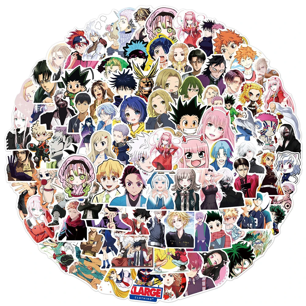 10/30/50/100pcs Cool Mixed Anime Stickers HUNTER×HUNTER My Hero Academia Sticker Laptop Suitcase Phone Cartoon Graffiti Decals