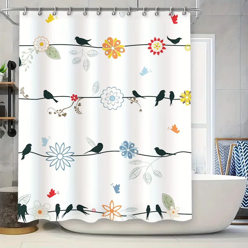 

Очаровательная занавеска для душа с мультяшным животным принтом: забавный и игривый дизайн для декора ванной комнаты, белая ткань с фиолетовыми и красными звездами a