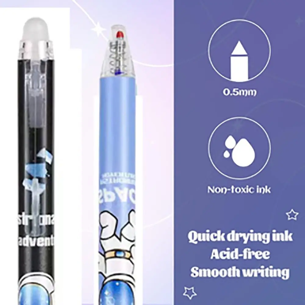 6Pcs/Set Creative Plastic Gel Pen Erasable Quick-Drying Ink Neutral Pen 0.5mm Tip Student Specific Writing Tools School Office