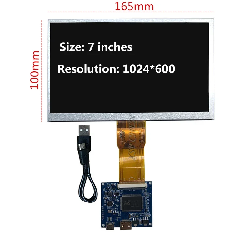 7 Inch 1024*600 Mini HDMI Controller Driver Board TFT LCD Screen For Computer Case Monitor Display Raspberry Pi